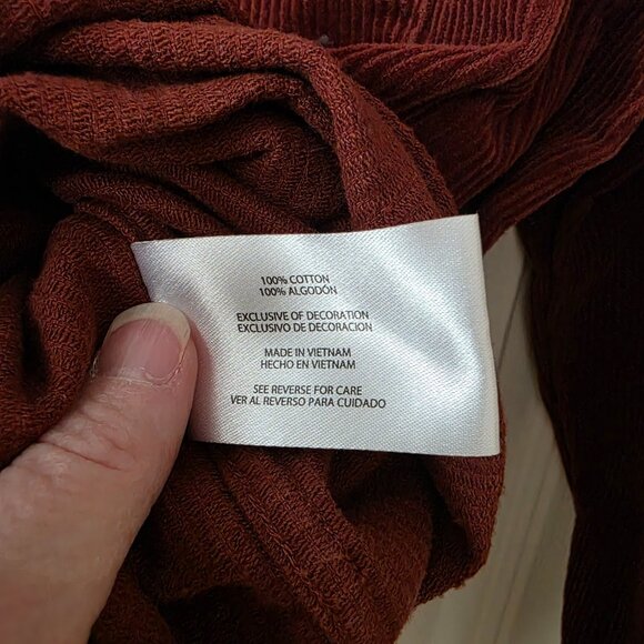 Gap Corduroy Button Up Rust Long Sleeved Shirt Top Men's size Large - Picture 4 of 6